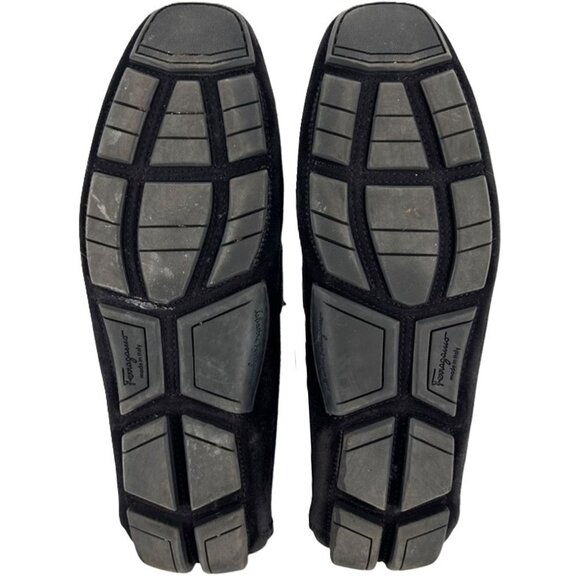 Salvatore Ferragamo Men size 8 Black Suede Bit Driving Loafers Dress Shoes Italy - Picture 6 of 12